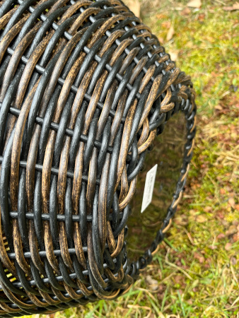 Кашпо из искусственного ротанга чугунок двухцветный 12 литров